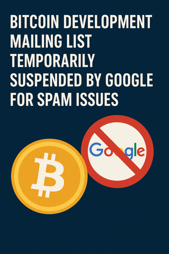 Bitcoin Development Mailing List Temporarily Suspended by Google for Spam Issues